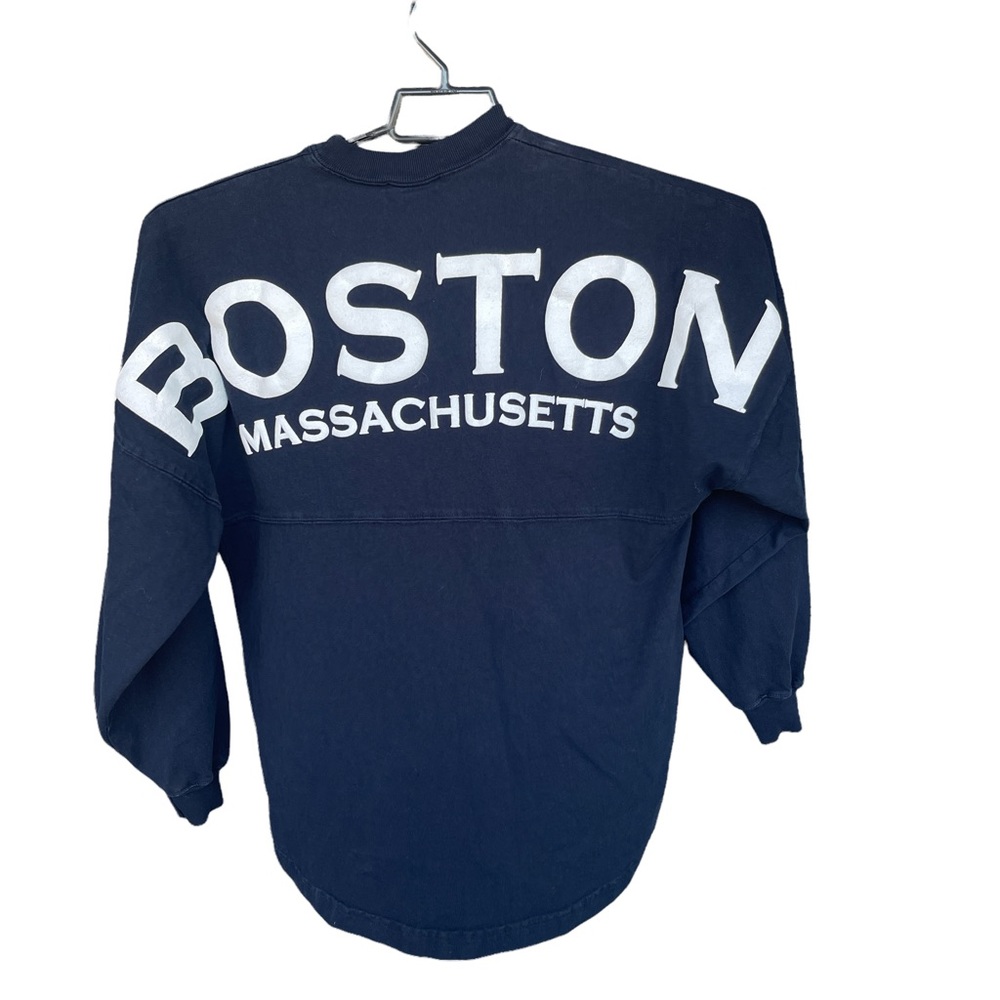 Boston Massachusetts Navy Long Sleeve Tee